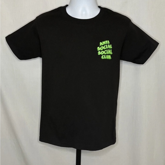 Authentic Anti Social Social Club “Popcorn” Tee Black & Green - NWT - Picture 2 of 2